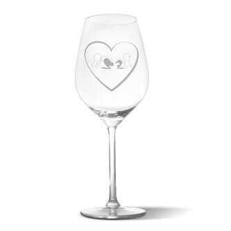 Sklenička na víno Puzzle love: 49 cl