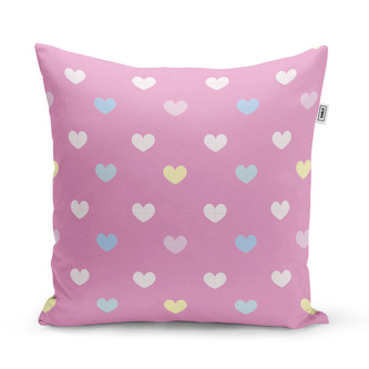 Polštář Srdce na růžové: 40x40 cm