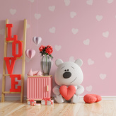 Tapeta Růžová srdíčka: 208x125 cm