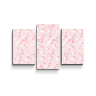 Obraz - 3-dílný Růžové rostliny: 75x50 cm