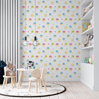 Tapeta Zmrzlinky s muffiny: 336x220 cm Tapeta Zmrzlinky s muffiny: 336x220 cm