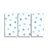 Obraz - 3-dílný Modré hvězdy na bílé: 120x80 cm