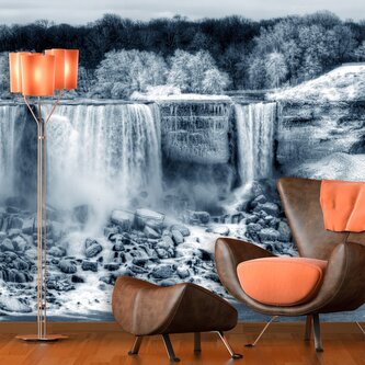 Tapeta Černobílý vodopád: 336x220 cm