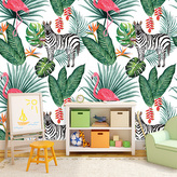 Tapeta Zebra a Plameňák: 336x220 cm