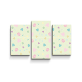 Obraz - 3-dílný Srdíčka a spirály: 75x50 cm