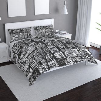Povlečení Kreslené mrakodrapy: 140x220 / 90x70 Povlečení Kreslené mrakodrapy: 140x220 / 90x70