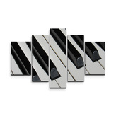 Obraz - 5-dílný Klávesy piana: 125x90 cm
