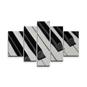 Obraz - 5-dílný Klávesy piana: 125x90 cm