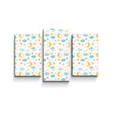 Obraz - 3-dílný Měsíc a modré mráčky: 75x50 cm