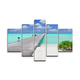 Obraz - 5-dílný Molo na pláži: 125x90 cm