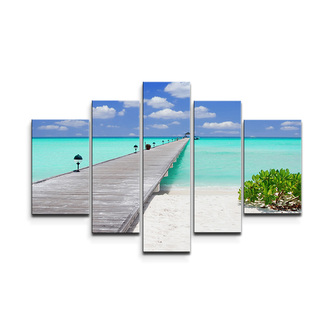 Obraz - 5-dílný Molo na pláži: 125x90 cm
