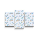 Obraz - 3-dílný Stavebnice a vláčky: 75x50 cm