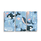 Obraz - 3-dílný Dětský mořský svět: 120x80 cm