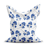 Sedací vak Modré kvítí: 150x100 cm