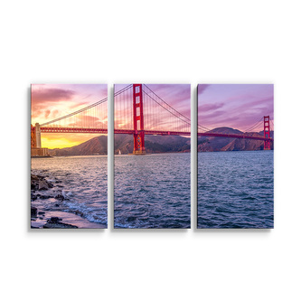 Obraz - 3-dílný Golden Gate 5: 120x80 cm