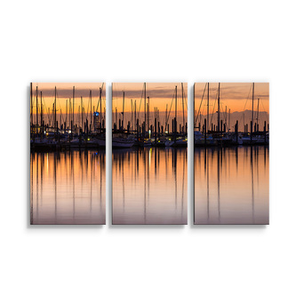Obraz - 3-dílný Večerní přístav: 120x80 cm