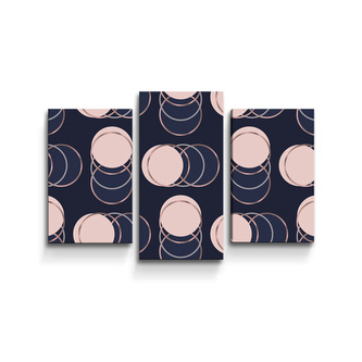 Obraz - 3-dílný Kruhy a puntíky: 75x50 cm