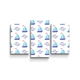 Obraz - 3-dílný Modré lodičky: 75x50 cm