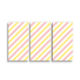 Obraz - 3-dílný Růžové a žluté pruhy: 120x80 cm