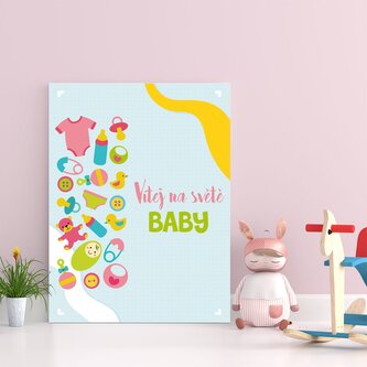Dárková cedulka Vítej na světě, baby: 30x40 cm
