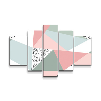 Obraz - 5-dílný Obrazce v něžných barvách: 125x90 cm