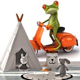 Tapeta Žába na motorce: 336x220 cm