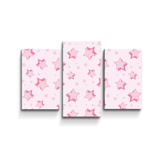 Obraz - 3-dílný Růžové hvězdy: 75x50 cm