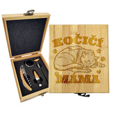 Dárková sada na víno Kočičí máma: 147×168×49 mm