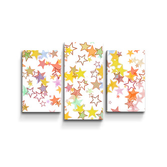 Obraz - 3-dílný Hvězdičky: 75x50 cm