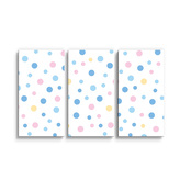 Obraz - 3-dílný Barevné puntíky na bílé: 120x80 cm