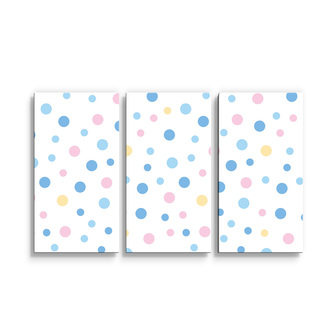 Obraz - 3-dílný Barevné puntíky na bílé: 120x80 cm