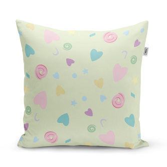 Polštář Srdíčka a spirály XL: 50x50 cm