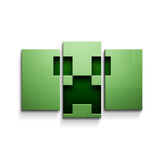 Obraz - 3-dílný Green Blocks: 75x50 cm