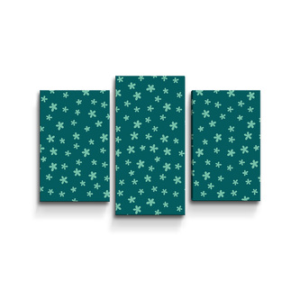Obraz - 3-dílný Zelené hvězdy: 75x50 cm