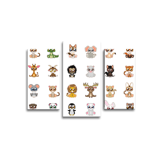 Obraz - 3-dílný Zvířátka 4: 75x50 cm