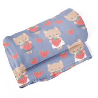 Deka Kočičky s jahodami: 190x140 cm