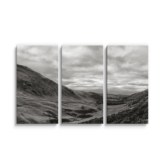 Obraz - 3-dílný Černobílé údolí: 120x80 cm