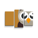 Obraz - 3-dílný Kreslená sova: 75x50 cm