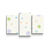 Obraz - 3-dílný Tříbarevné puntíky: 75x50 cm