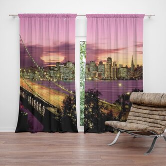 Závěs Rozsvícený most: 2ks 140x250cm