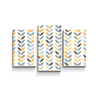 Obraz - 3-dílný Barevné lístky : 75x50 cm