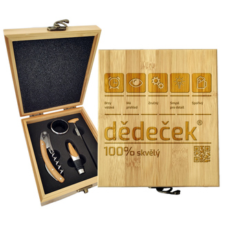 Dárková sada na víno Dědeček: 147×168×49 mm