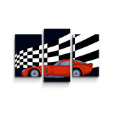Obraz - 3-dílný Závodní auto: 75x50 cm