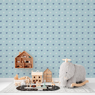 Tapeta Srdce na modré: 125x75 cm Tapeta Srdce na modré: 125x75 cm