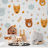 Tapeta Medvěd a liška: 336x220 cm