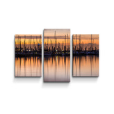 Obraz - 3-dílný Večerní přístav: 75x50 cm