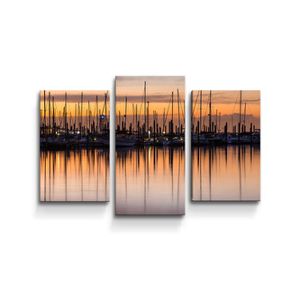 Obraz - 3-dílný Večerní přístav: 75x50 cm