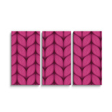 Obraz - 3-dílný Pletení ve fuchsiové barvě: 120x80 cm