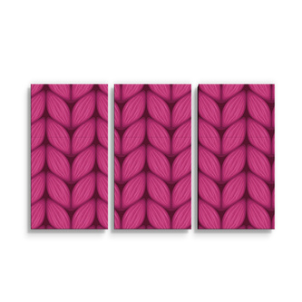 Obraz - 3-dílný Pletení ve fuchsiové barvě: 120x80 cm