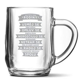 Půllitr Pravidla naší rodiny: 0,5